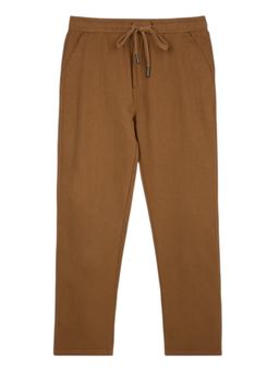 CAVIO - Boys Relaxed Solid Pant - Brown