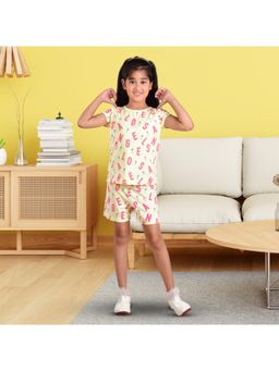 Clothe Funn - Girls Alphabet Printed Half Sleeve Co-Ord Set