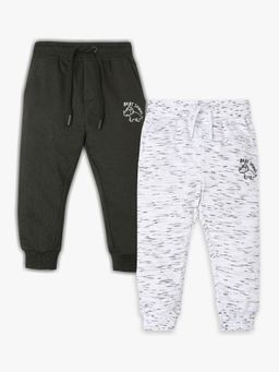 R&B - Boys Multi-Color Mid Rise Regular Fit Cotton Joggers (Pack of 2)