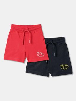 R&B - Multi-Color Boys Printed Cotton Shorts (Pack of 2)
