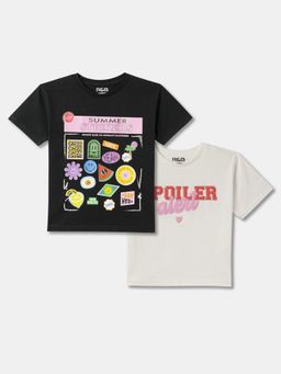 R&B - Black Girls Printed Half Sleeves T-shirt