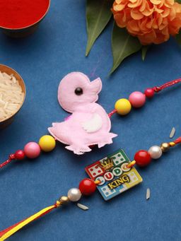 Saraf RS Jewellery - Set Of 2 Ludo Nd Duckling Rakhi For Boys & Girls