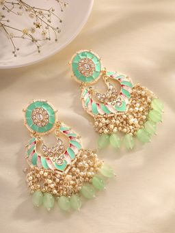 Priyaasi - Light Green Meenakari Beads Earrings