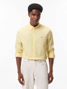 Tommy Hilfiger - Men Yellow Solid/Plain Cotton Shirt