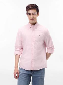 Tommy Hilfiger - Men Pink Stripes Cotton Shirt