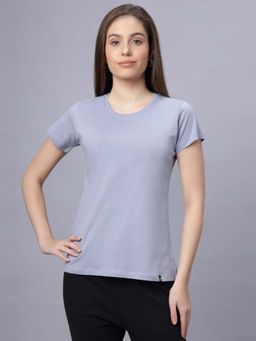 Quira - Womens Solid Regular Fit Grey T-Shirt