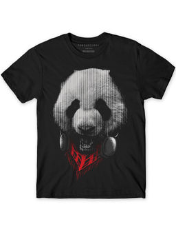 THREADCURRY - Stylish Panda Boys Graphic Printed T-Shirt - Black