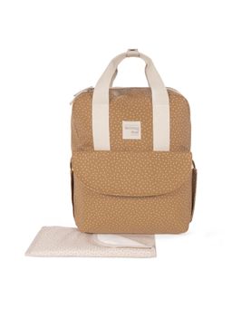 Walking Mum - Rucksack Polka Dot Poppy Cinnamon Diaper Bag with Changing Mat (18-24 Months)