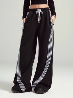 MIXT by Nykaa Fashion - Womens Stripes Wide Leg Track Trouser