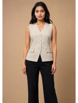 Twenty Dresses by Nykaa Fashion - Womens Tailored Sleeveless Button Front Vest Top