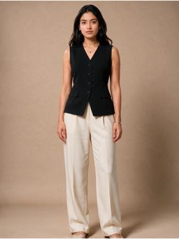 Twenty Dresses by Nykaa Fashion - Black Tailored Vest Top