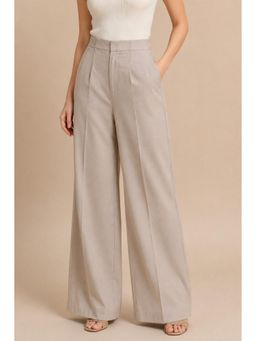Twenty Dresses by Nykaa Fashion - Beige High Waisted Wide Leg Trouser