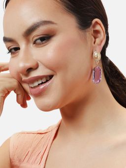 Sohi - Gold Plated Party Designer Stone Drop Earring for Women