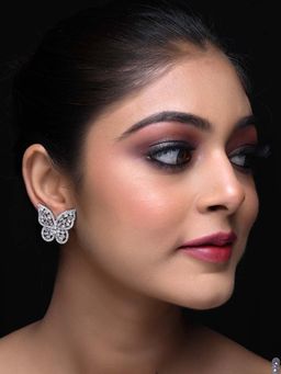 AG'S - Diamond Work Silver Plated Butterfly Tops