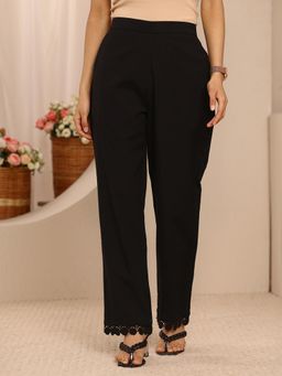 Libas - Black Solid Relaxed Fit Pant