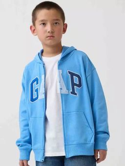 GAP - Boys Logo Print Zip-Front Hooded Jacket
