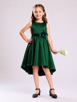 Toy Balloon Kids - Emerald Green High-Low Party Dress For Girls