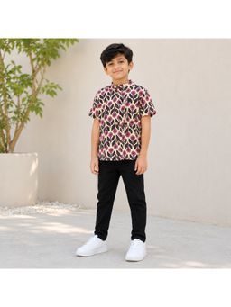 The Magic Wand - Yellow Cotton Half Sleeves Floral Printed Shirt