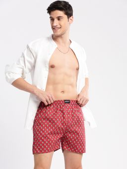 SHOWOFF - Men's Printed Cotton Rust Boxer