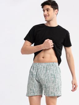 SHOWOFF - Men's Printed Cotton Green Boxer