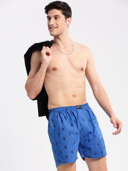 SHOWOFF - Men's Printed Cotton Blue Boxer