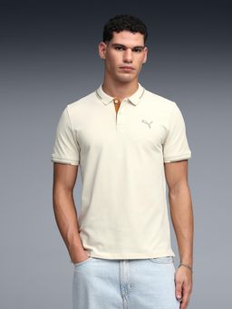 Puma - Men'S Cream Contrast Polo T-Shirt