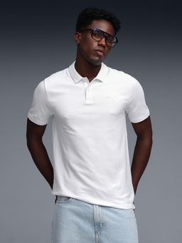 Puma - Men'S White Jacquard Collar Polo T-Shirt