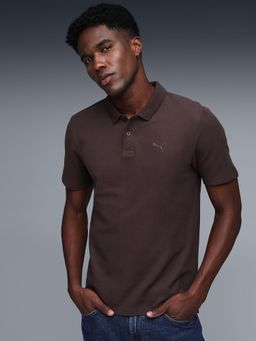 Puma - Men'S Brown Jacquard Collar Polo T-Shirt