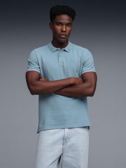 Puma - Men'S Blue Ottoman Knit Polo T-Shirt