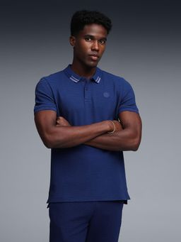 Puma - Men'S Navy Blue Ottoman Knit Polo T-Shirt