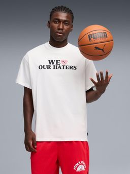 Puma - Men's White Oversized Basketball T-Shirt