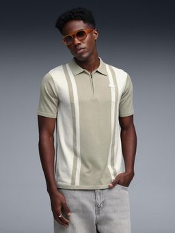 Puma - Men's Green Flatknit Slim Fit Polo T-Shirt