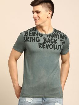 Being Human - Men Printed Grey T-Shirt