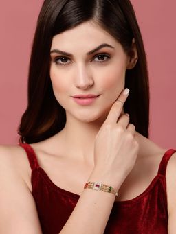 PANASH - Women Pink Gold Plated Multistrand Bracelet