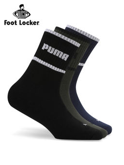 Puma - Unisex Multi-Color Solid Socks (Pack of 3)