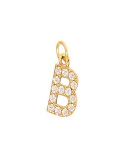 AQUASTREET - 18K Gold Plated Zircon Initial Letter B Charms for Necklace, Anti-Tarnish Jewelry