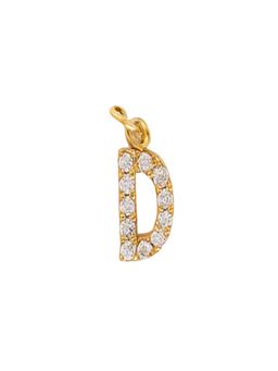 AQUASTREET - 18K Gold Plated Zircon Initial Letter D Charms for Necklace, Anti-Tarnish Jewelry