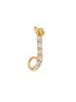 AQUASTREET - 18K Gold Plated Zircon Initial Letter J Charms for Necklace, Anti-Tarnish Jewelry