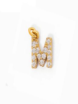 AQUASTREET - 18K Gold Plated Zircon Initial Letter M Charms for Necklace, Anti-Tarnish Jewelry