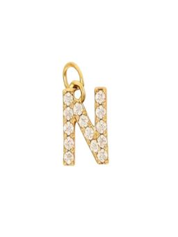 AQUASTREET - 18K Gold Plated Zircon Initial Letter N Charms for Necklace, Anti-Tarnish Jewelry
