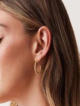 AQUASTREET - 14K Gold Plated Mini Spiral Hoop Earrings, Anti-Tarnish Copper Jewelry