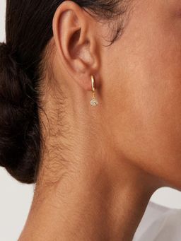 AQUASTREET - 14K Gold Plated Hoops with Evil Eye Shaped Drop Earrings, Anti-Tarnish Copper Jewelry