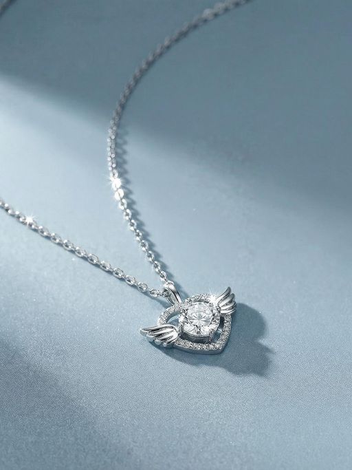 Palmonas Angel Wing Heart 925 Sterling Silver Necklace for Women