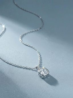 Palmonas - Cushion Solitaire 925 Sterling Silver Necklace for Women