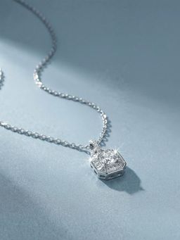 Palmonas - Urban Spark Square 925 Sterling Silver Necklace for Women