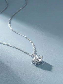 Palmonas - Petite Fleur Solitaire 925 Sterling Silver Necklace for Women