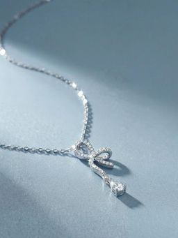 Palmonas - Soft Knot Drop 925 Sterling Silver Necklace for Women