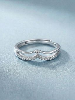 Palmonas - Dual Layer Sparkline 925 Sterling Silver Ring for Women