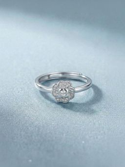 Palmonas - Floral Solitaire 925 Sterling Silver Ring for Women