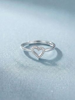 Palmonas - Halo Heartline 925 Sterling Silver Ring for Women